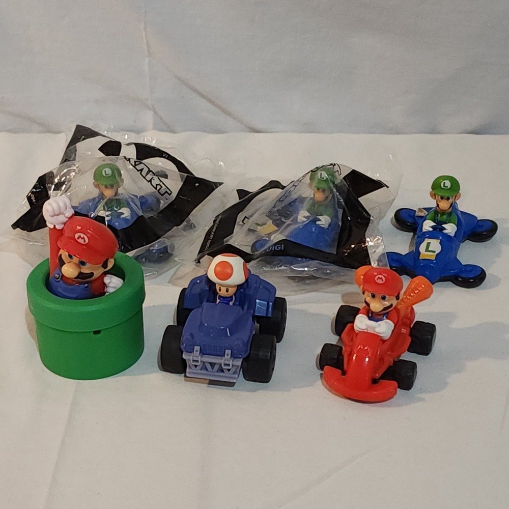 Super Mario Brothers Mcdonald's Happy Meal Toys Lot of 6 2022 New and Used